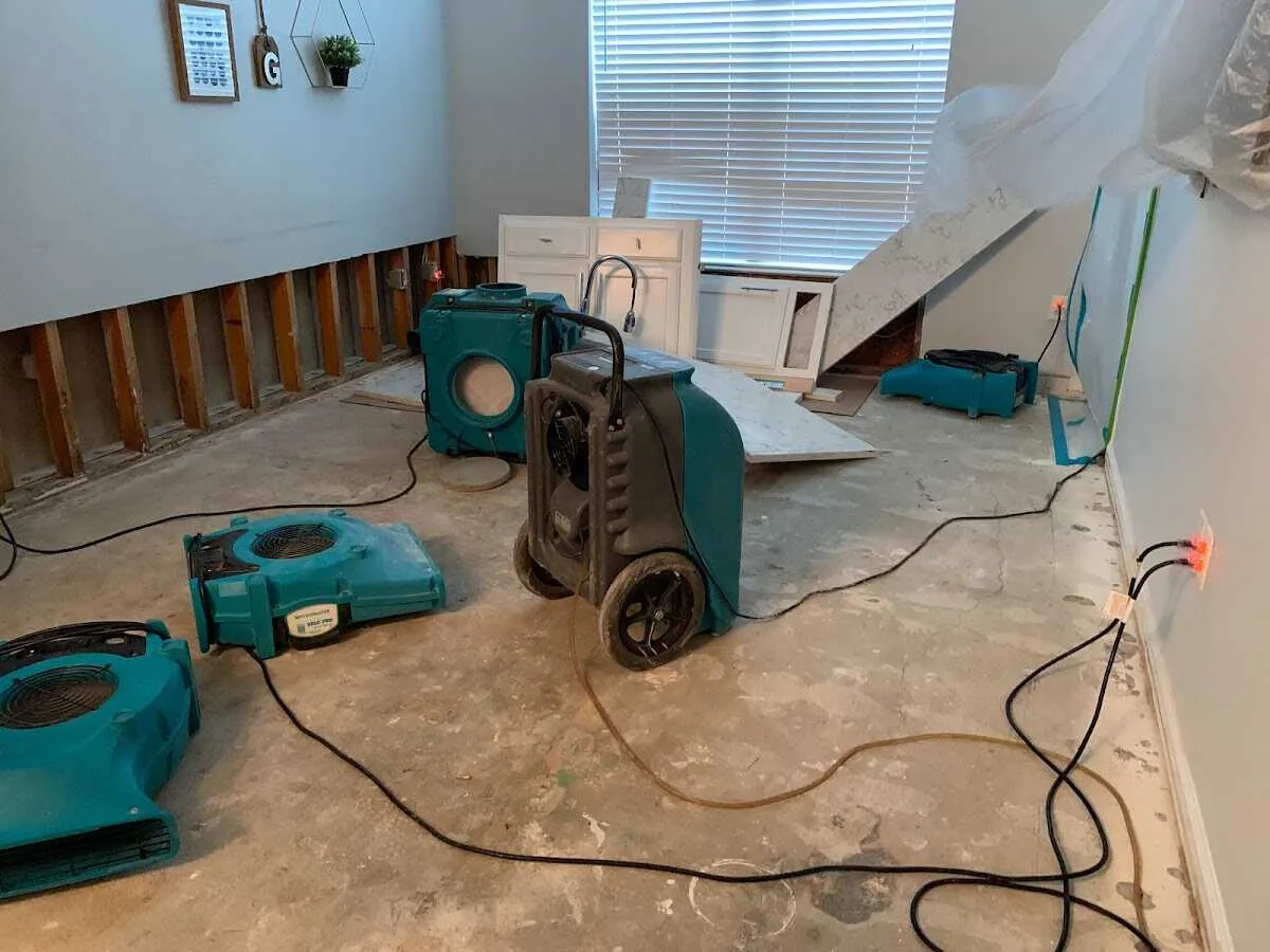 Dehumidifier in flood-cut room for Water Extraction & Removal in Riverton